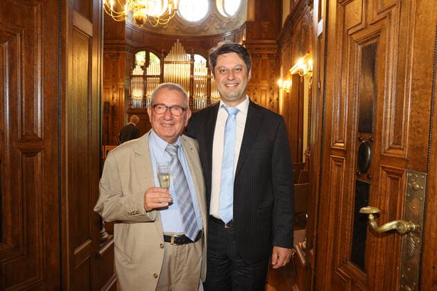 Hanover, Celebration reception on the occasion of the tenth anniversary of Villa Seligmann as a house for Jewish music, Eliah Sakakushev von Bismarck Director of Villa Seligmann Andor Izsak , Rainer Droese