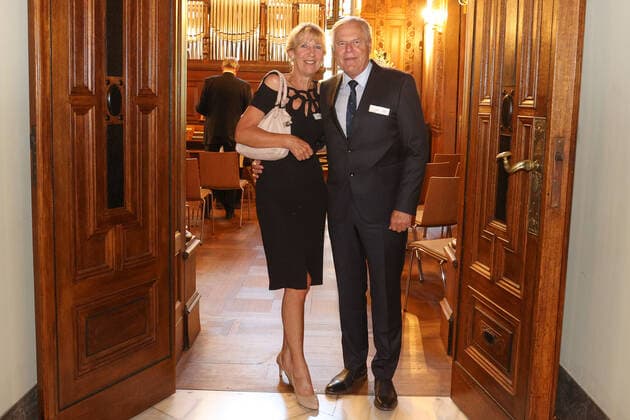 Hanover, festive reception on the occasion of the tenth anniversary of Villa Seligmann as a house for Jewish music, Herbert Flecken with his wife Sabine Barg Thoms,
