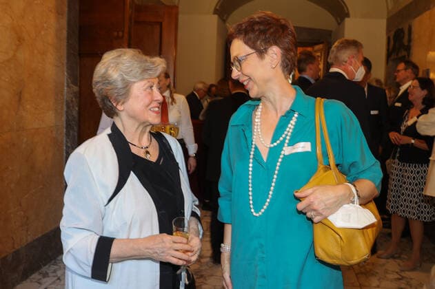 Hanover, reception on the occasion of the tenth anniversary of Villa Seligmann as a house for Jewish music, Erika Lux in conversation with Sonja Anders,