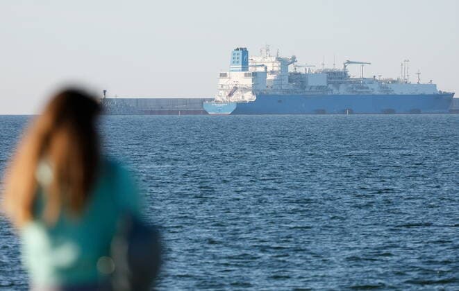 KALININGRAD, RUSSIA - JUNE 23, 2022: A view of the Marshal Vasilevskiy floating storage and regasification unit. Vitaly Nevar TASS  TS1377EF