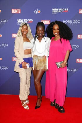 Bunte New Faces Award Film 2022 Melodie Wakivuamina, Lorna Ishema, Benita Sarah Bailey on the red carpet at the Bunte New Faces Award ceremony at the Delphi Filmpalast am Zoo in Berlin. Copyright: xEventpressxGolejewskix