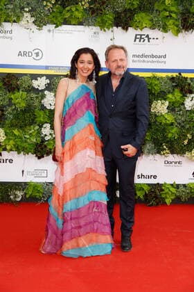 German Film Award 2022 Maximilian Befort with Luise Befort on the red carpet at the Lola German Film Award 2021 ceremony at the Palais am Funkturm in Messe Berlin Copyright: xEventpressxGolejewskix