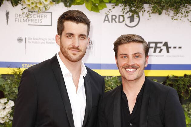 Jannik Schuemann with his friend Felix Kruck arriving at the German Film Award ceremony on 24 06 2022 in Berlin German Film Award 2022 in Berlin Arrival Red Carpet