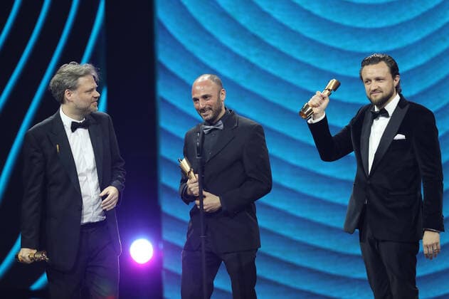 German Film Award 2022 Laureate BEST VISUAL EFFECTS Dennis Rettkowski, Markus Frank, Tomer Eshed THE SCHOOL OF MAGICAL ANIMALS at the Lola German Film Award 2022 ceremony at the Palais am Funkturm in Berlin 24 06 2022 Copyright: xEventpressx