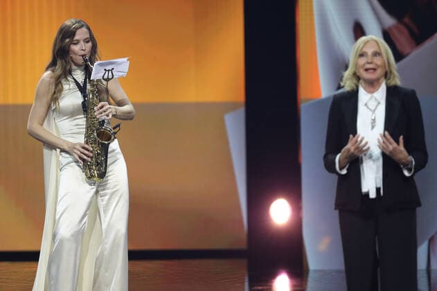 German Film Award 2022 Laudator BEST SOUND DESIGN BEST FILM MUSIC Maren Kroymann and Katrin Bauerfeind at the Lola German Film Award 2022 ceremony at the Palais am Funkturm in Berlin 24 06 2022 Copyright: xEventpressx