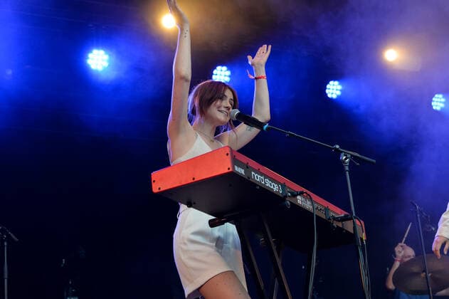 Singer Kato Callebaut of The Starlings performs at the first day of the Genk on Stage free music festival in Genk, Friday 24 June 2022.  JILLxDELSAUX 36610193