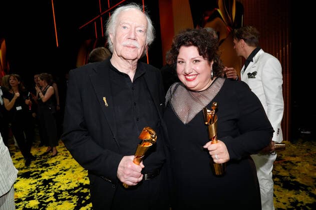German Film Award 2022 Jürgen Jürges and Meltem Kaptan at the party during the Lola German Film Award 2021 ceremony at the Palais am Funkturm in Messe Berlin Copyright: xEventpressxGolejewskix