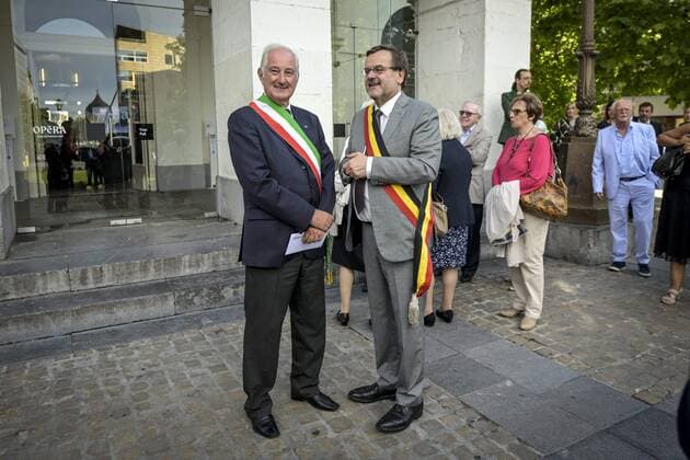 LIEGE, BELGIUM - JUNE 24 : Willy Demeyer mayor of liege during the Royale visit of Their Majesties King Albert II, Queen Paola and Princesse Astrid at the OpÃ ra royal de Wallonie-Liege for a concert celebrating the Belgo-Italian friendship on June 24, 2022 in Liege, Belgium, 24 06 2022 ( Royale visit at the Belgo-Italian friendship Concert PhotoNews Panoramic  PhotoNews Panoramic