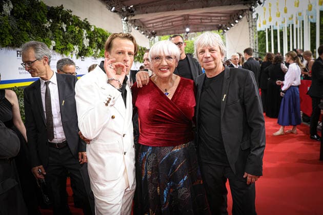German Film Award 2022 Alexander Scheer and Andreas Dresen with Claudia Roth German Film Award 2022 ceremony at the Palais am Funkturm in Berlin Copyright: xEventpressxFuhrx