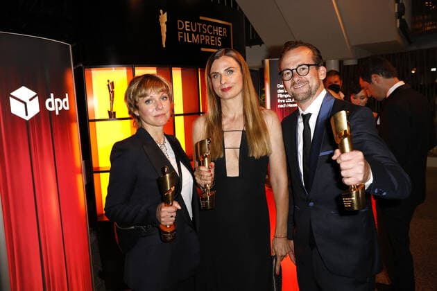 Janine Jackowski, Maren Ade and Jonas Dornbach at the German Film Award Lola Aftershow Party on 24 06 2022 in Berlin German Film Award 2022 in Berlin Lola Aftershow Party