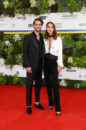 German Film Award 2022 Maximilian Befort with Luise Befort on the red carpet at the Lola German Film Award 2021 ceremony at the Palais am Funkturm in Messe Berlin Copyright: xEventpressxGolejewskix