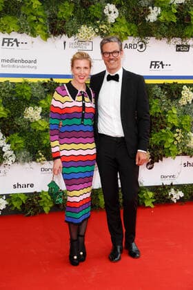 German Film Award 2022 Franziska Weisz with husband Felix Herzogenrath on the red carpet at the Lola German Film Award 2021 ceremony in the Palais am Funkturm at Messe Berlin Copyright: xEventpressxGolejewskix