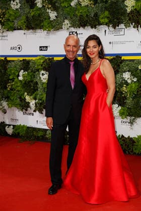 German Film Award 2022 Christoph Maria Herbst with Nilam Farooq on the red carpet at the Lola German Film Award 2021 ceremony at the Palais am Funkturm in Messe Berlin Copyright: xEventpressxGolejewskix