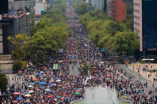 June 25, 2022, Mexico City, Mexico City, Mexico: June 25, 2022, Mexico City, Mexico: Thousands of LGBBTTIQ community members meet at Angel of Independence to take part during the colorful parade as part of the 44th annual pride march. people from all over the world join the worldwide celebration of pride and commemorate the stonewall riots. on June 25, 2022 in Mexico City, Mexico. Mexico City Mexico - ZUMAe321 20220625_zia_e321_059 Copyright: xCarlosxTischlerx xEyepixxGroupx