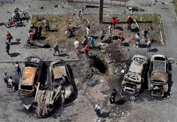 Ukraine-Krieg, Jahrestag der Invasion, Chronologie der Ereignisse, Archivbilder Bilder des Jahres 2022, News 06 Juni News Themen der Woche KW25 News Bilder des Tages June 26, 2022, Kharkiv, Ukraine: Buildings damaged by Russian shelling in Kharkiv, Ukraine on June 26, 2022. Bombardment has escalated across Ukraine, including Kyiv on this day. Kharkiv Ukraine - ZUMAg208 20220626_zap_g208_003 Copyright: xCarolxGuzyx