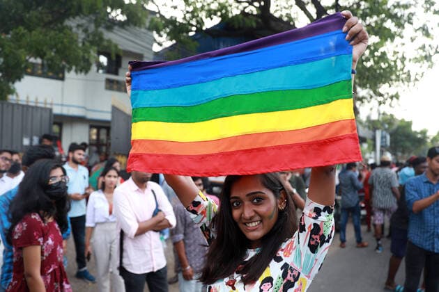 June 26, 2022, Chennai, Tamil Nadu, India: Activists and supporters of LGBTQ community walk a pride parade marking the Pride month in Chennai. Pride month begins on June 1st and goes on till June 30th. Pride Month commemorates years of struggle for civil rights and the ongoing pursuit of equal justice under the law for the lesbian, gay, bisexual, transgender, and queer community, as well as the accomplishments of LGBTQAI+ individuals. Chennai India - ZUMAl172 20220626_zip_l172_019 Copyright: xSrixLoganathanx