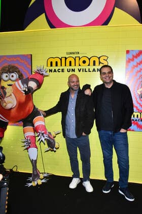 June 26, 2022, Mexico City, Mexico City, Mexico: June 26, 2022, Mexico City, Mexico: Luis Garcia and Christian Martinoli attend at the red carpet of Minions: The Rise of Gru film premiere at Cinemex Antara. on June 26, 2022 in Mexico City, Mexico. Mexico City Mexico - ZUMAe321 20220626_zia_e321_018 Copyright: xCarlosxTischlerx xEyepixxGroupx