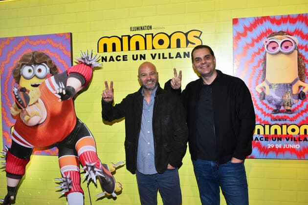 June 26, 2022, Mexico City, Mexico City, Mexico: June 26, 2022, Mexico City, Mexico: Luis Garcia and Christian Martinoli attend at the red carpet of Minions: The Rise of Gru film premiere at Cinemex Antara. on June 26, 2022 in Mexico City, Mexico. Mexico City Mexico - ZUMAe321 20220626_zia_e321_020 Copyright: xCarlosxTischlerx xEyepixxGroupx