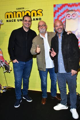 June 26, 2022, Mexico City, Mexico City, Mexico: June 26, 2022, Mexico City, Mexico: (L-R) Christian Martinoli, Andres Bustamante, Luis Garcia attend at the red carpet of Minions: The Rise of Gru film premiere at Cinemex Antara. on June 26, 2022 in Mexico City, Mexico. Mexico City Mexico - ZUMAe321 20220626_zia_e321_028 Copyright: xCarlosxTischlerx xEyepixxGroupx