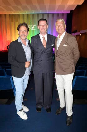Falk Willy Wild, Andrej Hermlin and Jo Groebel at the extraordinary award ceremony of the B Z Kulturpreis 2022 at Kino International Berlin, 26 06 2022 Foto:xF.xKernx xFuturexImage