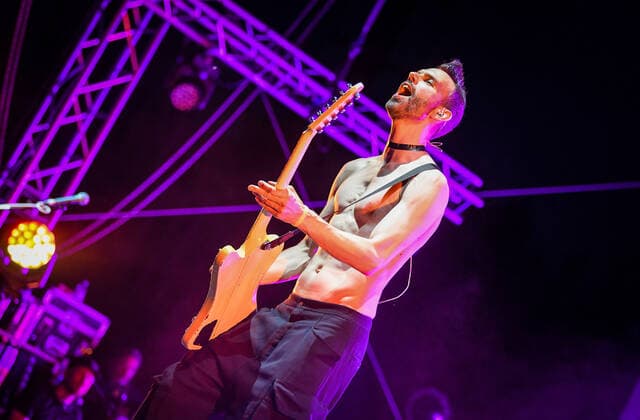 PXL_Placebo concert Stefan Olsdal of Placebo during their concert in Zagreb, Croatia on 27. June 2022. JosipxRegovic PIXSELL