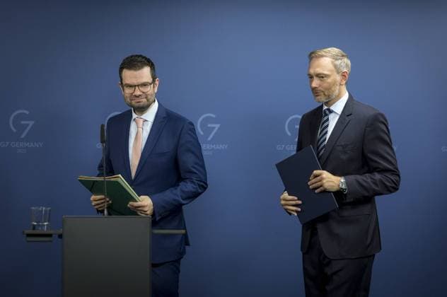 Press conference with Christian Lindner FDP , Federal Minister of Finance, and Marco Buschmann FDP , Federal Minister of Justice Berlin Germany Copyright: xThomasxKoehler photothek.dex