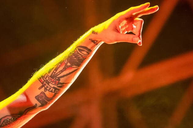 detail of Gemitaiz s tattoos during Gemitaiz Summer Tour 2022, Italian singer Music Concert in Padua, Italy, June 28 2022  Copyright: xAlessioxMarinix xipa-agency.netx xx 0