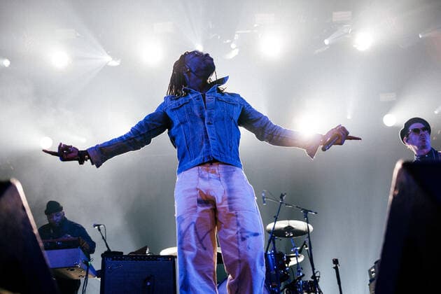 Black Pumas live at Roskilde Festival 2022, Roskilde Festival 2022 Roskilde, Denmark. 29th, June 2022. The American psychedelic soul band Black Pumas performs a live concert during the Danish music festival Roskilde Festival 2022 in Roskilde. Here singer and songwriter Eric Burton is seen live on stage. Roskilde Denmark  Copyright: xGonzalesxPhoto MalthexIvarssonx