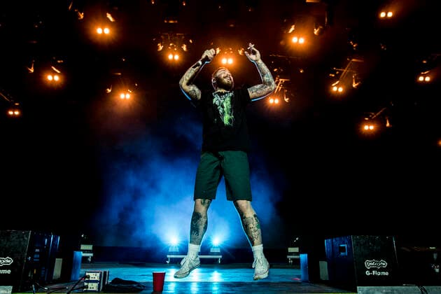 Post Malone live at Roskilde Festival 2022, Roskilde, Denmark Roskilde, Denmark. 29th, June 2022. The American rapper and lyricist Post Malone performs a live concert during the Danish music festival Roskilde Festival 2022 in Roskilde. Roskilde Denmark  Copyright: xGonzalesxPhoto LassexLagonix