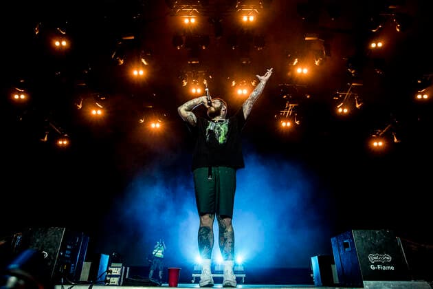 Post Malone live at Roskilde Festival 2022, Roskilde, Denmark Roskilde, Denmark. 29th, June 2022. The American rapper and lyricist Post Malone performs a live concert during the Danish music festival Roskilde Festival 2022 in Roskilde. Roskilde Denmark  Copyright: xGonzalesxPhoto LassexLagonix