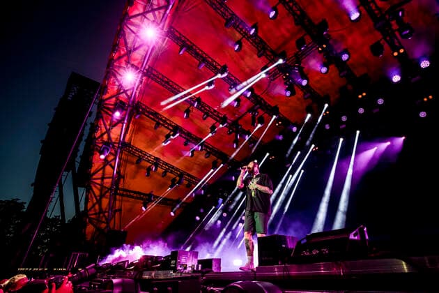 Post Malone live at Roskilde Festival 2022, Roskilde, Denmark Roskilde, Denmark. 29th, June 2022. The American rapper and lyricist Post Malone performs a live concert during the Danish music festival Roskilde Festival 2022 in Roskilde. Roskilde Denmark  Copyright: xGonzalesxPhoto LassexLagonix