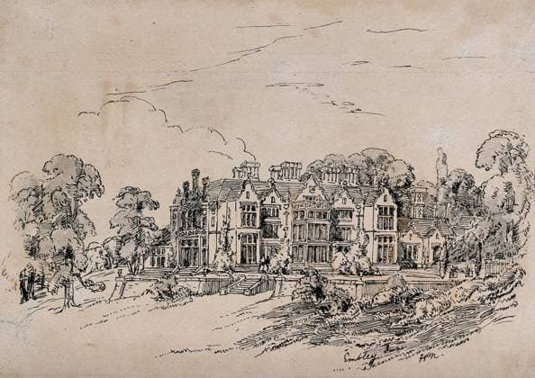 Embley Park, Hampshire, home of Florence Nightingale s family. Lithograph after Frances Parthenope Nightingale.