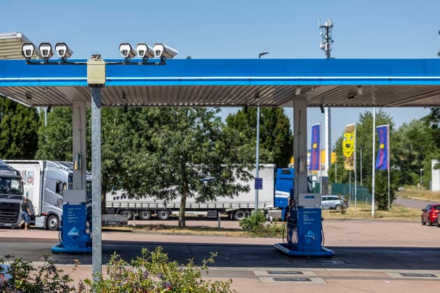 Surveillance cameras at Aral gas station in Lützen 23 06 2022 Germany, Saxony, Lützen