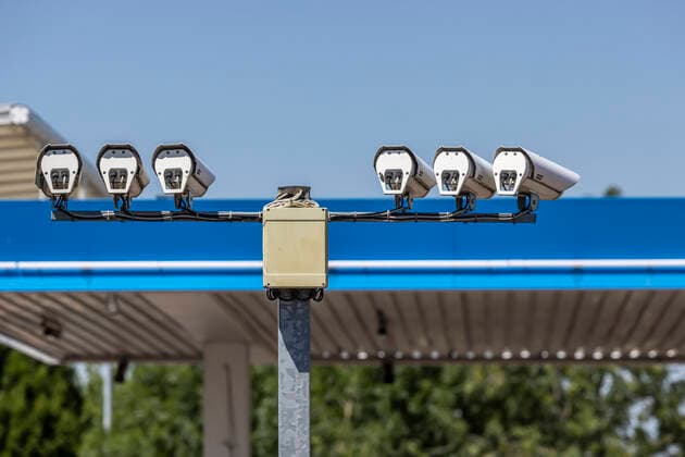 Surveillance cameras at Aral gas station in Lützen 23 06 2022 Germany, Saxony, Lützen