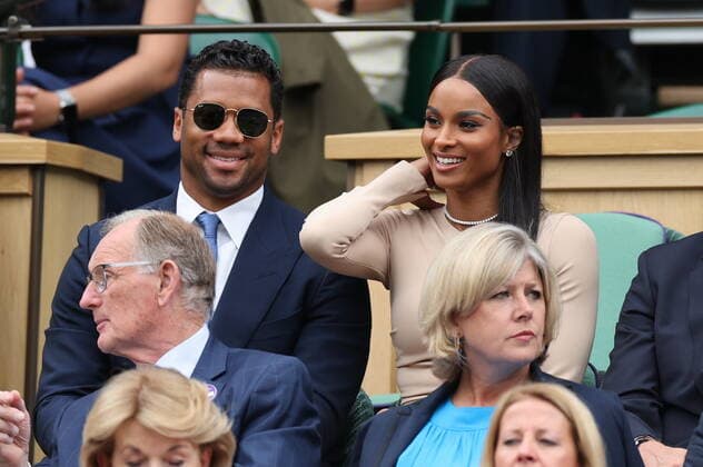 . 30 06 2022. London, United Kingdom. Ciara and Russell Wilson on day four of the Wimbledon Tennis Championships in London.  xStephenxLockx xi-Imagesx IIM-23566-0033