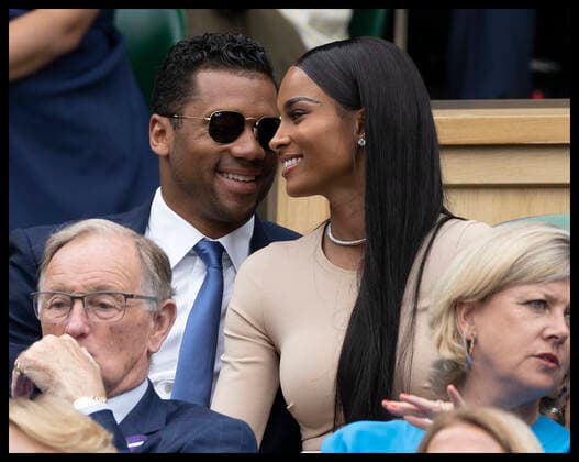 . 30 06 2022. London, United Kingdom. Ciara and Russell Wilson on day four of the Wimbledon Tennis Championships in London.  xStephenxLockx xi-Imagesx IIM-23566-0048