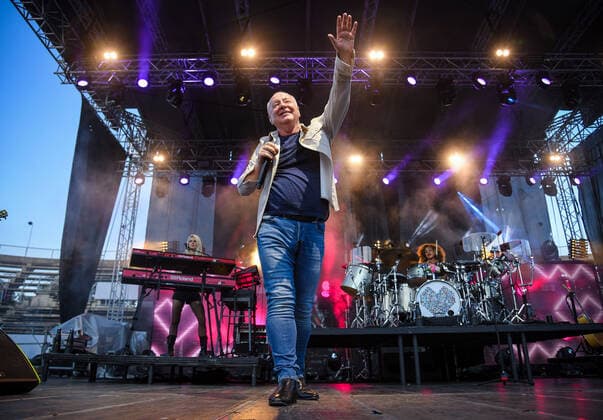 Scottish band Simple Minds performs in Zagreb Jim Kerr, lead singer of Scottish band Simple Minds performs during a concert at SRC Salata, in Zagreb, Craotia, on June 30, 2022. JosipxRegovic PIXSELL