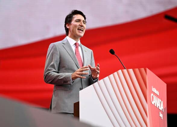 July 1, 2022, Ottawa, ON, CAN: Prime Minister Justin Trudeau speaks during Canada Day celebrations at LeBreton Flats in Ottawa, on Friday, July 1, 2022. Ottawa CAN  - ZUMAc35_ 20220701_zaf_c35_041 Copyright: xJustinxTangx