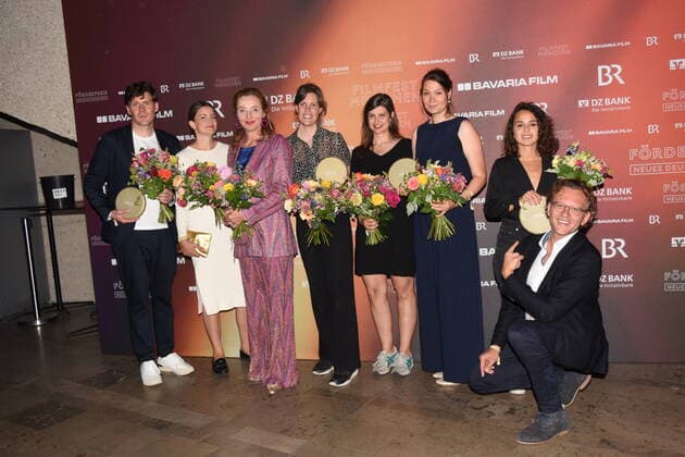 Award winner with Diana Iljine Christoph Groeger Filmfest Muenchen Muenchen 01 07,2022 HFF Förderpreis Neues Kino Verleihung Muenchen