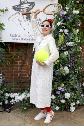 Rachael Sage attends the Lady Wimbledon Tennis Party at Warren House Hotel in Kingston upon Thames in London. JULY 2nd 2022  CMYx22252