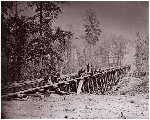Bridge. U.S. Military Railroad at City Point 1861 65 Andrew Joseph Russell American. Bridge. U.S. Military Railroad at City Point 268290 Copyright: xpiemagsx Metbot-119634