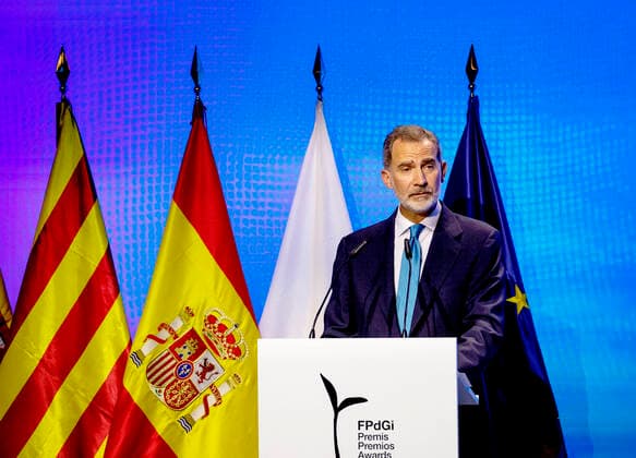 04-07-2022 Girona King Felipe at the 2022 Princess of Girona foundation awards ceremony in Barcelona. Â  Copyright: xPPEx