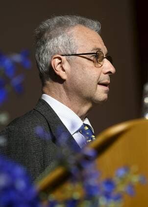 IMU President Carlos E. Kenig delivers a speech at The Fields Prize for Mathematics award ceremony during the International Congress of Mathematicians 2022 (ICM 2022) in Helsinki, Finland on July 5, 2022. Helsinki Finland  Copyright: xVesaxMoilanenx LKLAPV20220705101209F981