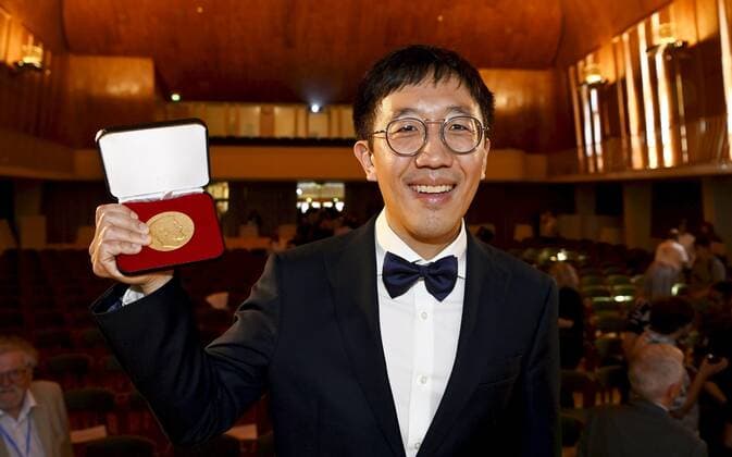 The Fields Prize for Mathematics awarded June Huh attends the prize ceremony during the International Congress of Mathematicians 2022 (ICM 2022) in Helsinki, Finland on July 5, 2022. Helsinki Finland  Copyright: xVesaxMoilanenx LKLAPV20220705125129A150