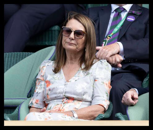 . 05 07 2022. London, United Kingdom. Michael and Carole Middleton in the Royal Box on day nine of the Wimbledon Tennis Championships in London.  xStephenxLockx xi-Imagesx IIM-23583-0158