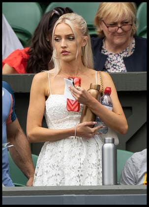 . 06 07 2022. London, United Kingdom. Morgan Riddle, girlfriend of Taylor Fritz , on day ten of the Wimbledon Tennis Championships in London.  xStephenxLockx xi-Imagesx IIM-23585-0106