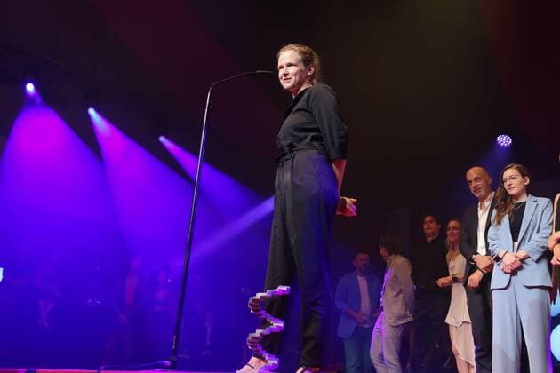 30 06 2022, Grafenegg Lower Austria, Austrian Film Award 2022, award gala d Academy of Austrian Film in the picture Sabine Moser, with d award, a d stage, Austrian Film Award 2022.