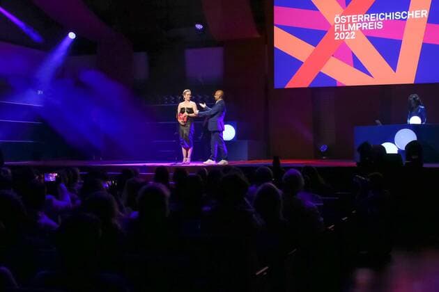 30 06 2022, Grafenegg Lower Austria, Austrian Film Award 2022, award gala d Academy of Austrian Film in the picture Verena Altenberger, Arash T Riahi, a d stage, Austrian Film Award 2022.