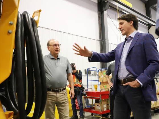 July 7, 2022, Sudbury, ON, CANADA: Prime Minister Justin Trudeau tours MacLean Engineering in Sudbury, Ont., Thursday, July 7, 2022. Trudeau toured the engineering shop and the underground test facility. Sudbury CANADA  - ZUMAc35_ 20220707_zaf_c35_014 Copyright: xGinoxDonatox