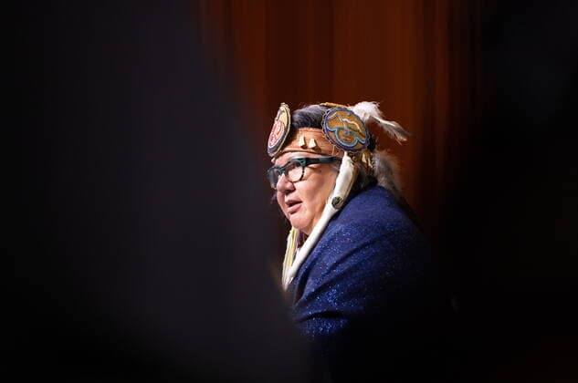 July 7, 2022, VANCOUVER, BC, CANADA: Assembly of First Nations National Chief RoseAnne Archibald addresses delegates at the conclusion of the AFN annual general meeting, in Vancouver, on Thursday, July 7, 2022. VANCOUVER CANADA  - ZUMAc35_ 20220707_zaf_c35_069 Copyright: xDarrylxDyckx